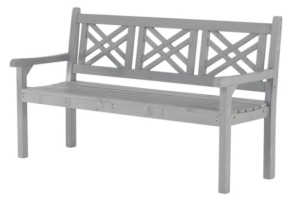 KONDELA Lesena vrtna klop, siva, 150 cm, FABLA