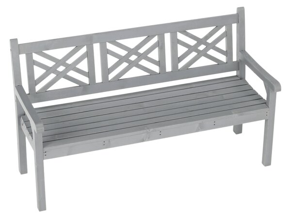 KONDELA Lesena vrtna klop, siva, 150 cm, FABLA