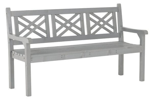 KONDELA Lesena vrtna klop, siva, 150 cm, FABLA