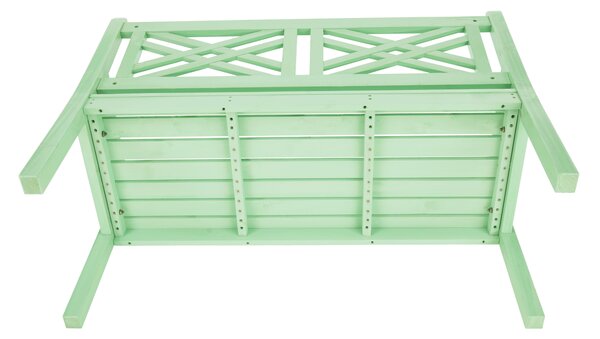 KONDELA Lesena vrtna klop, neo mint, 124 cm, FABLA