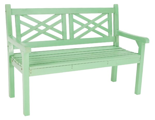KONDELA Lesena vrtna klop, neo mint, 124 cm, FABLA