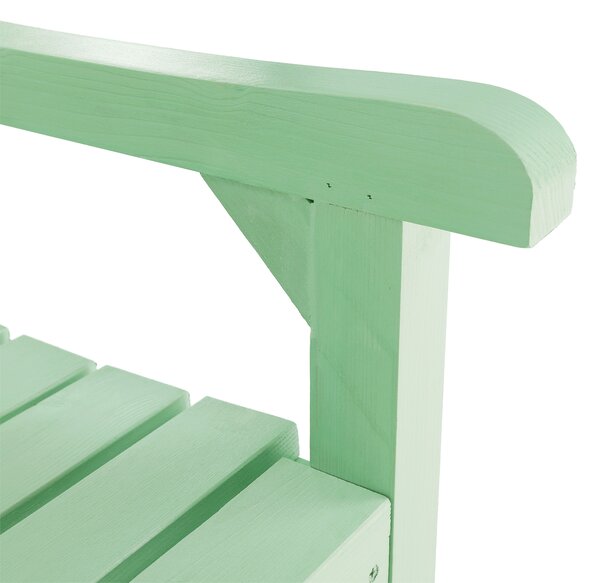 KONDELA Lesena vrtna klop, neo mint, 124 cm, FABLA