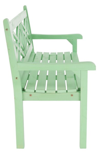 KONDELA Lesena vrtna klop, neo mint, 124 cm, FABLA