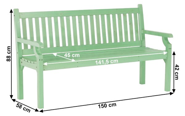 KONDELA Lesena vrtna klop, neo mint, 150 cm, KOLNA