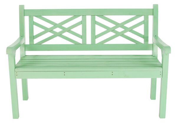 KONDELA Lesena vrtna klop, neo mint, 124 cm, FABLA