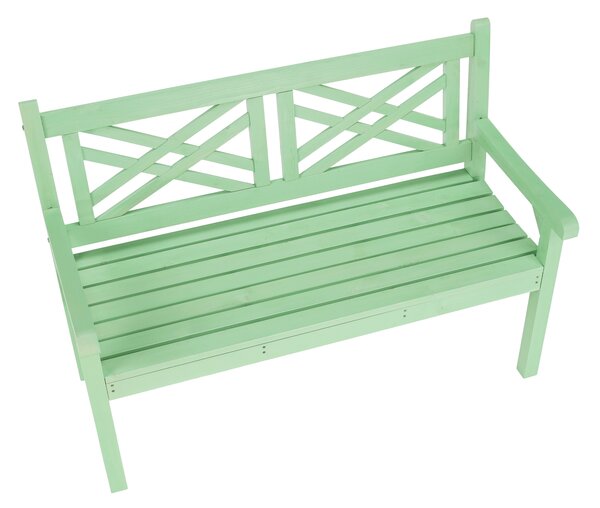 KONDELA Lesena vrtna klop, neo mint, 124 cm, FABLA