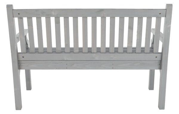 KONDELA Lesena vrtna klop, siva, 124 cm, KOLNA