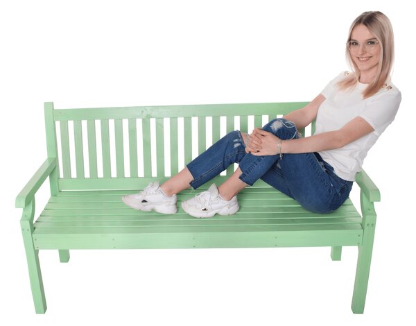 KONDELA Lesena vrtna klop, neo mint, 150 cm, KOLNA