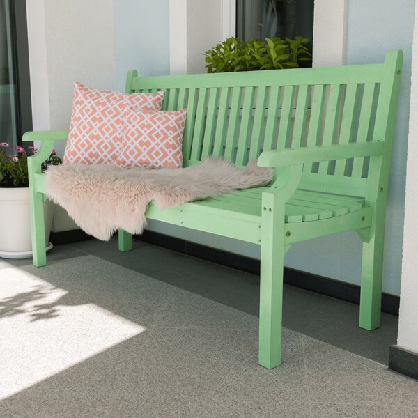 KONDELA Lesena vrtna klop, neo mint, 150 cm, KOLNA