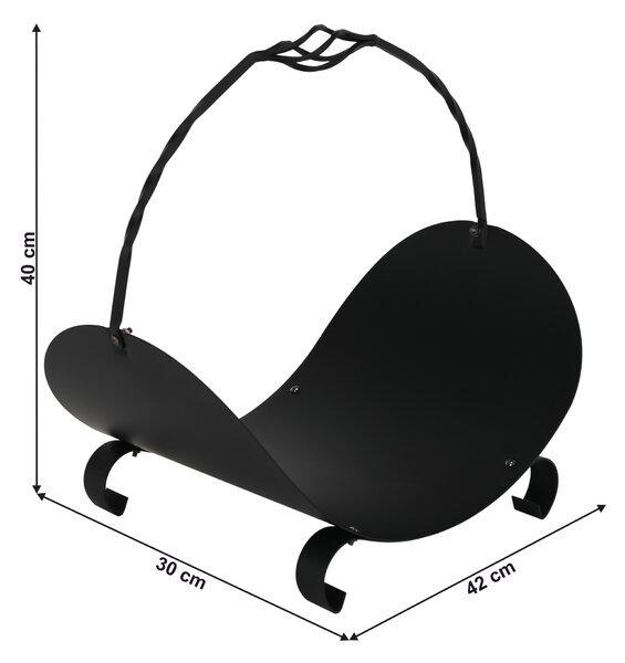 KONDELA Stojalo za drva, črna, kovano železo, ZENOL