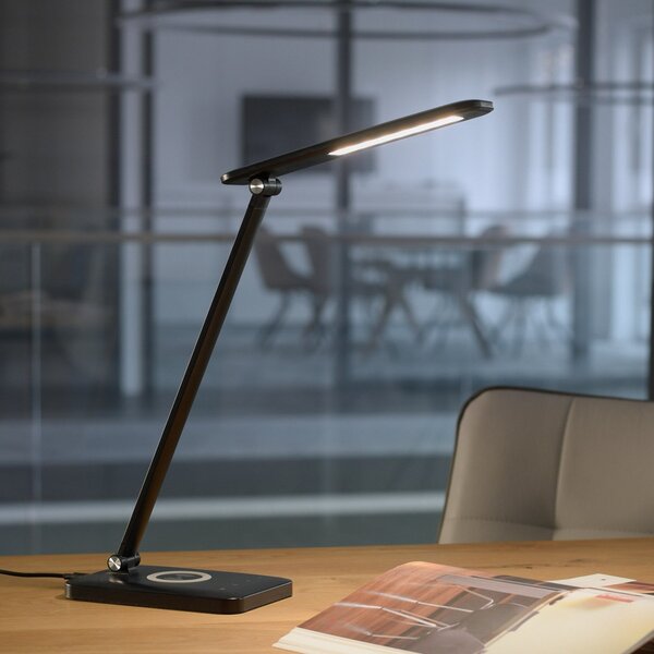 JUST LIGHT. GmbH Namizna svetilka LED Florentina, črna, zatemnjen, Črna, Študija / pisarna, Plastika