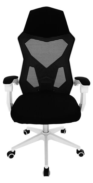 KONDELA Pisarniški/gaming stol, črna/bela, YOKO