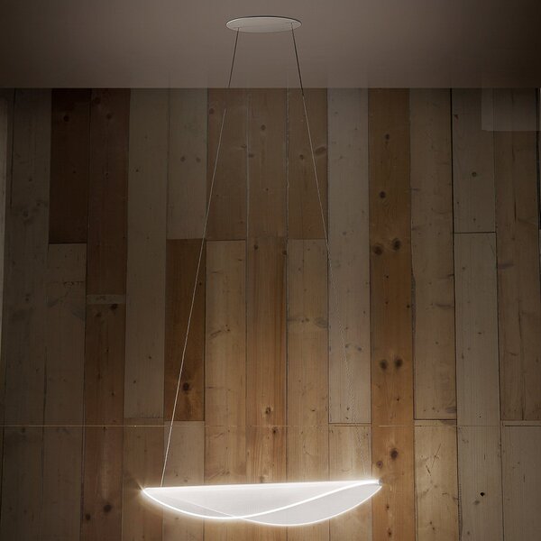 Stilnovo LED viseča svetilka Diphy, 76 cm, DALI-zatemnilna, zatemnjen, Bela, Dnevna soba / jedilnica, Kovina, Sodobni