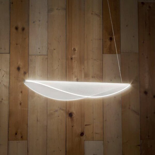 Stilnovo LED viseča svetilka Diphy, 76 cm, DALI-zatemnilna, zatemnjen, Bela, Dnevna soba / jedilnica, Kovina, Sodobni