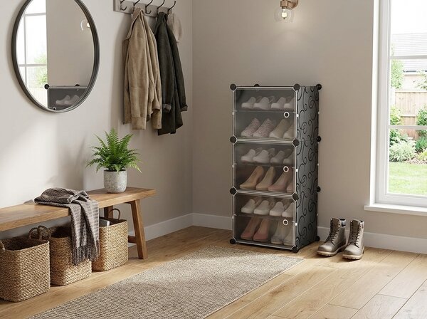 Modularni regal za čevlje SHOZIX 23x33 cm, siv