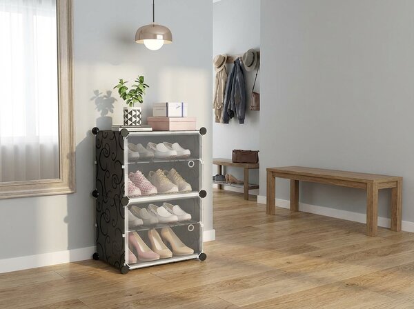 Modularni regal za čevlje SHOZIX 23x33 cm, siv