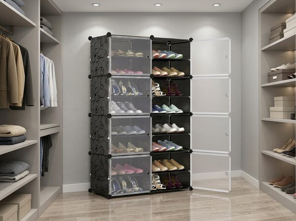 Modularni regal za čevlje SHOZIX 23x33 cm, siv