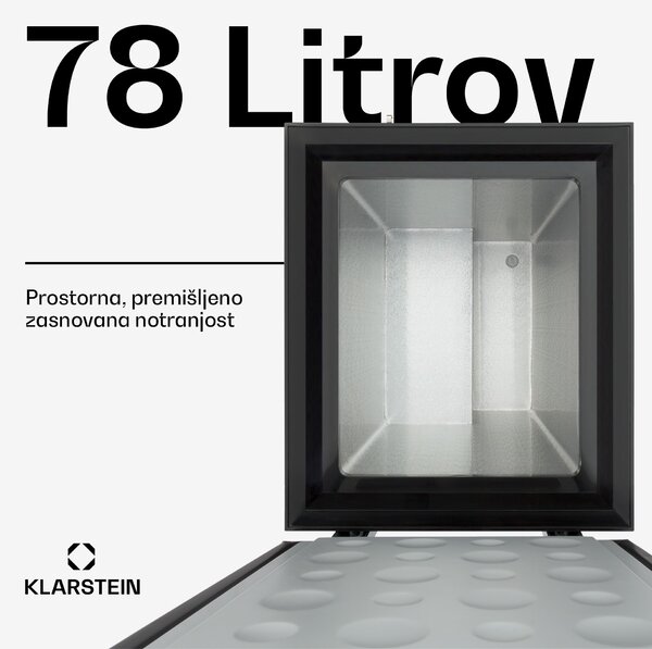 Klarstein Iceblokk 80, zamrzovalna skrinja, prostostoječa, 78 l, z zaklepanjem, energijski razred F, črna
