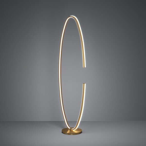 Stars of Light LED-stoječa svetilka Bogado, zlata, 143 cm, CCT z možnostjo, zatemnjen, Zlata / medeninasta, Dnevna soba / jedilnica, Kovina, Sodobni