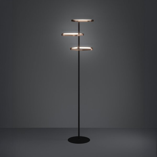 Stars of Light LED-stoječa svetilka Estrella, bronasta/črna, 160 cm, zatemnjen, Bronasta / starinska medenina, Dnevna soba / jedilnica, Kovina, Sodobni