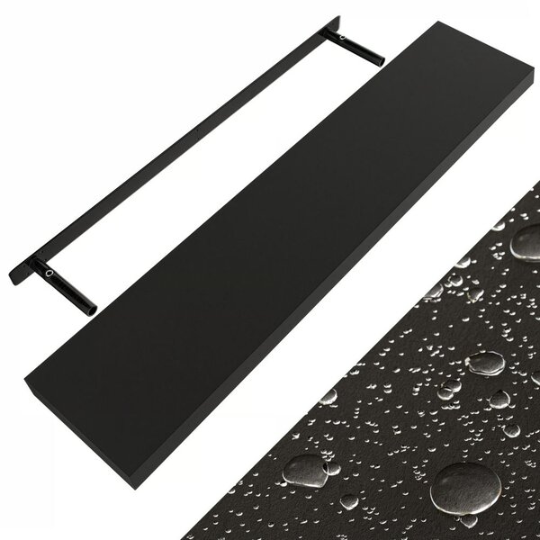 Stenska polica FIGO + konzola, 110cm, črna Casaria