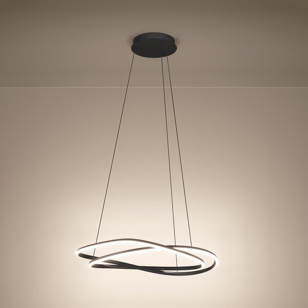Stars of Light LED-visoka svetilka Guntin, siva, 62 cm, kovinska, CCT, zatemnjen, Siva, Dnevna soba / jedilnica, Kovina, Sodobni