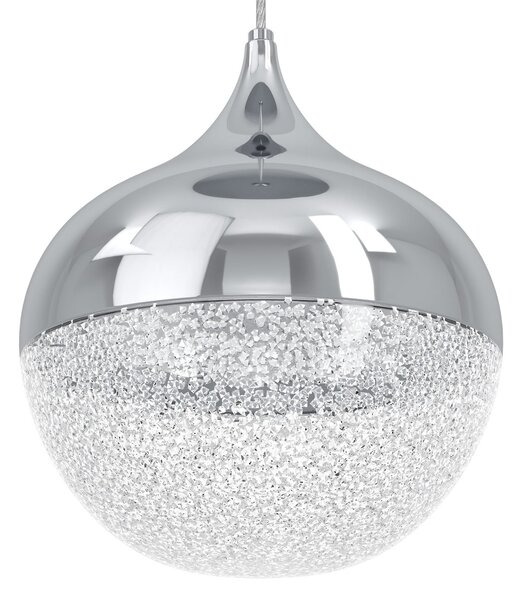 Stars of Light LED-visoka svetilka Mioglia, krom, Ø 58 cm, 10-žarilna, zatemnjen, Krom, Dnevna soba / jedilnica, Kovina, Sodobni