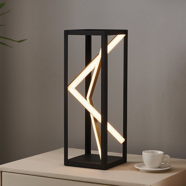 Stars of Light LED namizna svetilka Penela črna/zlata 43 cm CCT, zatemnjen, Črna, Dnevna soba / jedilnica, Aluminij, Sodobni