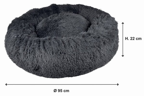 Temno siva postelja za pse ø 95 cm – Love Story