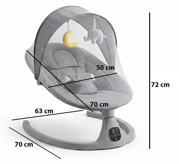 Električni Otroški Gugalnik Z Daljincem Rockybaby™, Roza