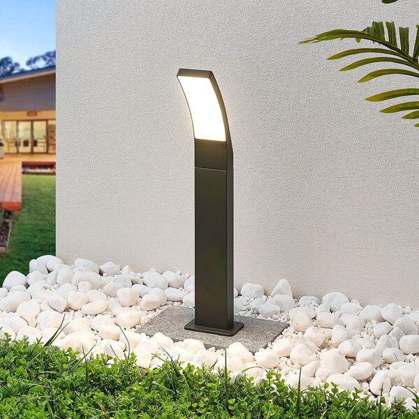 Lindby Ilvita LED stenska svetilka, 60 cm, antracit, kovina, IP54, Črna, Aluminij, Sodobni