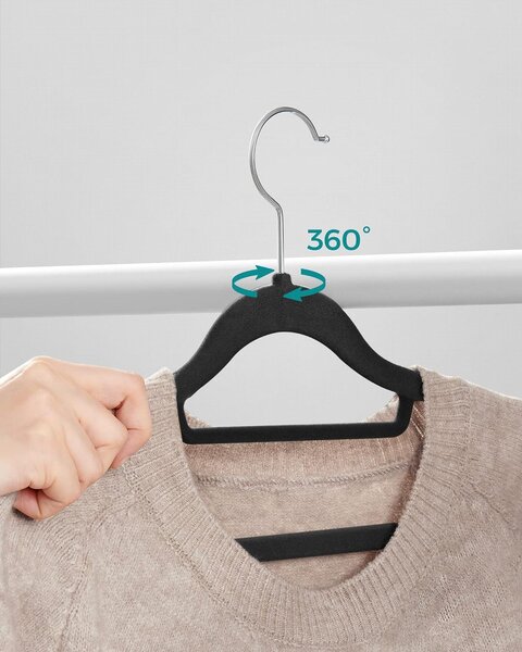 Žametni obešalniki, nedrseči obešalniki 50-delni paket | SONGMICS