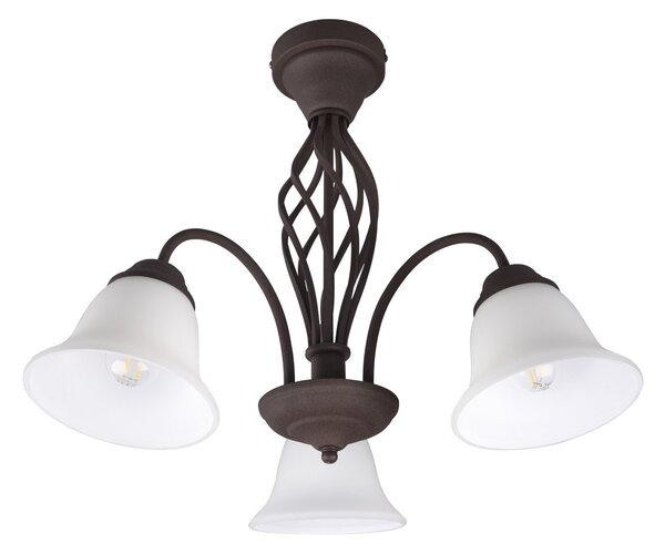 Trio Lighting Stropna svetilka Rustica, rjaste barve, s tremi žarnicami, zatemnjen, Rjava / rjasta, Dnevna soba / jedilnica, Kovina, Antični