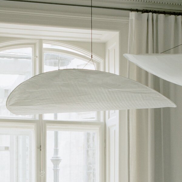 New Works LED-visoka svetilka Tense, premer 120 cm, bela, zatemnjen, Bela, Kuhinja, Plastika, Dizajn