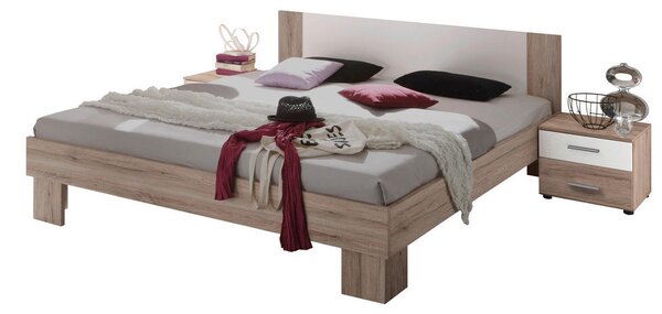 POSTELJNA GARNITURA 180 cm x 200 cm , leseni material bela, hrast san remo
