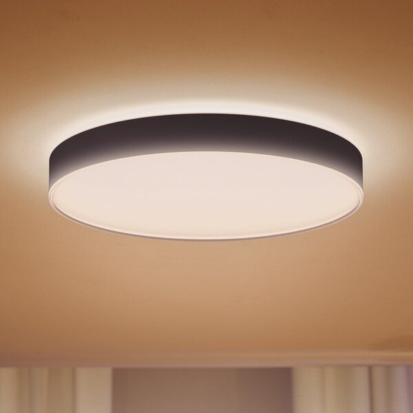 Philips Hue Enrave LED stropna svetilka 55,1 cm črna, zatemnjen, Črna, Dnevna soba / jedilnica, Kovina, Sodobni