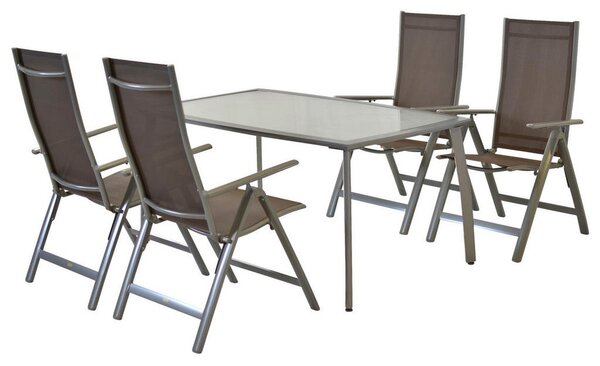 VRTNI SET aluminij srebrne barve srebrne barve, rjavosiva