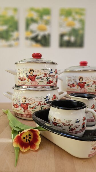 Komplet emajlirane posode Kitchen 6-delni