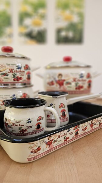Komplet emajlirane posode Kitchen 6-delni