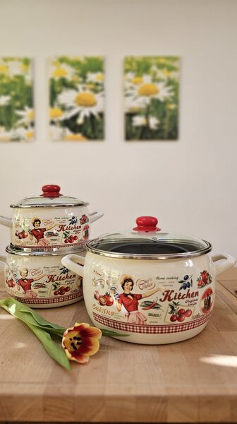 Komplet emajlirane posode Kitchen 6-delni
