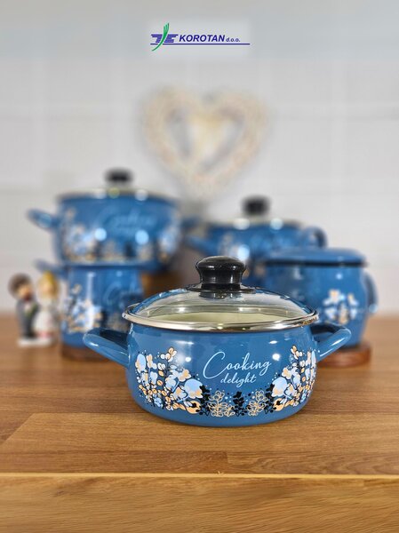 Komplet emajlirane posode Cooking delight 5-delni