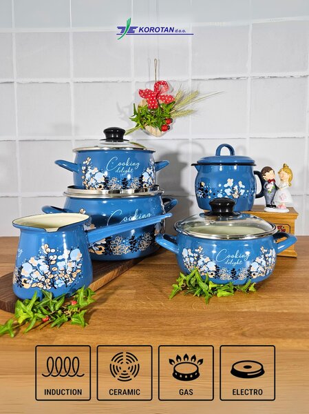 Komplet emajlirane posode Cooking delight 5-delni
