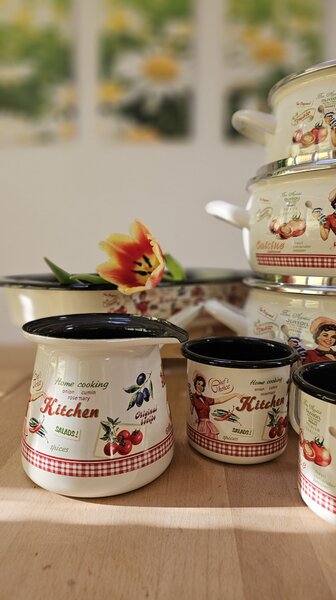 Komplet emajlirane posode Kitchen 7-delni