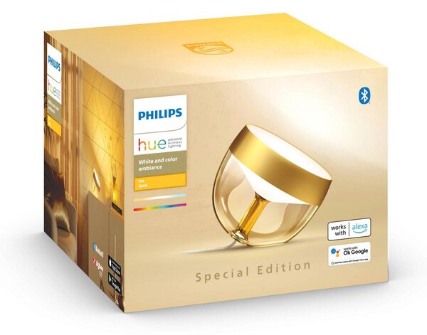 Philips Hue Namizna svetilka Iris WACA LED, zlata, zatemnjen, Zlata / medeninasta, Dnevna soba / jedilnica, Plastika, Sodobni