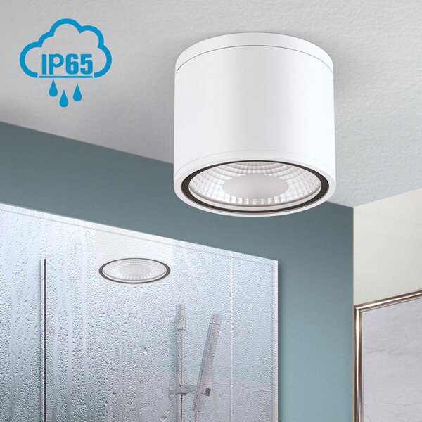 ORION LED stropni reflektor Sputnik IP65 Ø 14,5 cm bela, Bela, Kopalnica, Kovina, Sodobni, Zunanji reflektorji / zemeljski trn