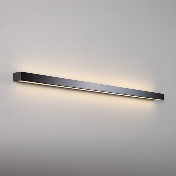MCJ Mera LED stenska svetilka, širina 120 cm, črna, 3000K, Črna, Hodnik, Kovina, Sodobni