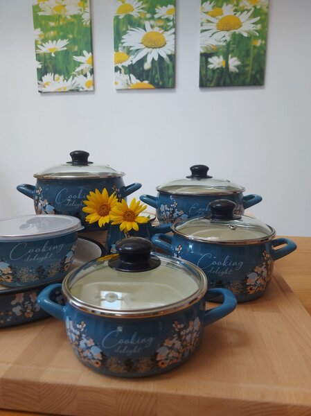 Komplet emajlirane posode Cooking delight 7-delni