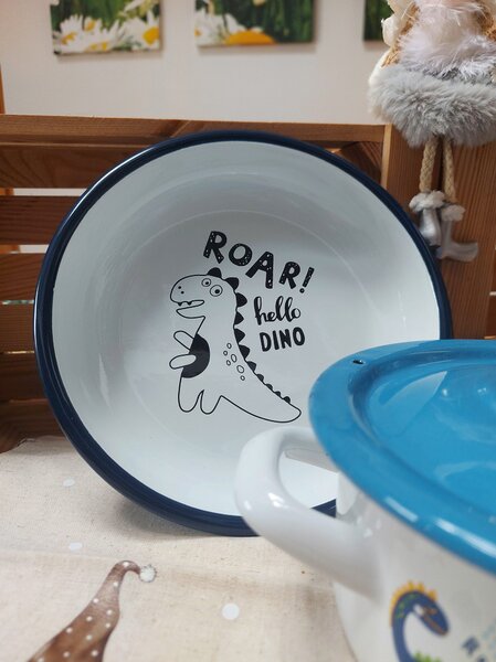 Otroški emajliran set Dinozaver 3/1