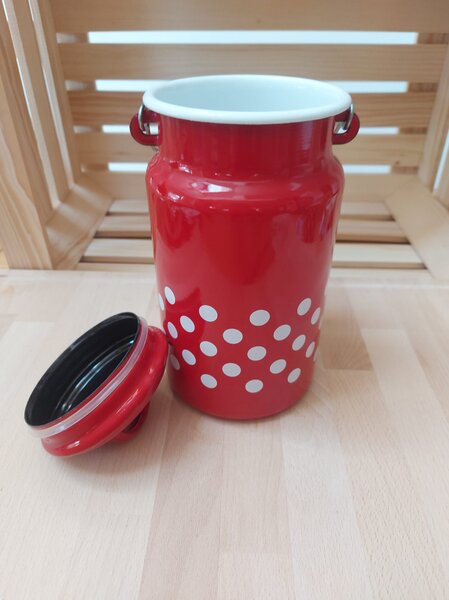 Kanglica za mleko rdeča s pikami 2l