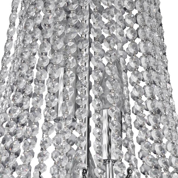 Searchlight Kristalni lestenec Versailles krom 55 cm, zatemnjen, Kovinska, Dnevna soba / jedilnica, Kristal